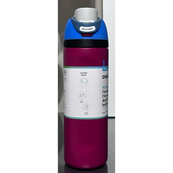 OWALA COLOR DROP “YES WE CRANBERRY” 24oz FreeSip Water Bottle - Picture 3 of 5
